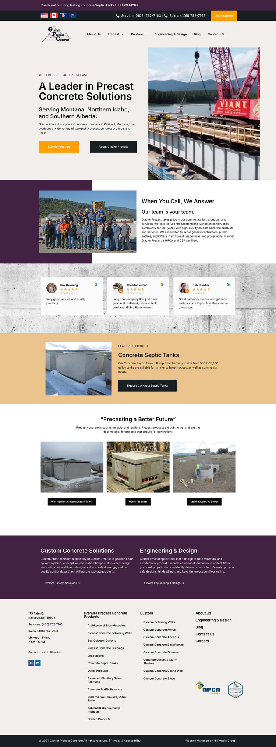 Leading Precast Concrete Company in Montana - Glacier Precast